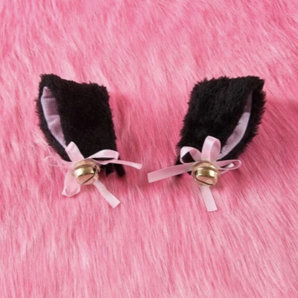 Black Cat Ear Hair Clip SET - Picture 1 of 9